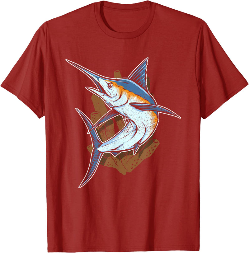 Fish Species Collection Gift Idea Fischerart Biology Swordfish Fish T-Shirt - Cranberry Red