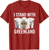 I stand with Greenland Merch Apparel I Stand with Greenland Protest Polar Bear Greenland Denmark T-Shirt - Cranberry Red