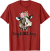 Funny Cow Design Cow Hay Girl Hay T-Shirt Funny Cow Lovers Heifer Gifts Tee T-Shirt - Cranberry Red