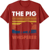 Funny Pig Farm Piggy Farmer Farming Gifts DAIMMER The Pig Whisperer T-Shirt - Cranberry Red