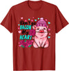 Punny Pig Valentine Apparel Don't Go Bacon My Heart Funny Pig Valentine Tee T-Shirt - Cranberry Red