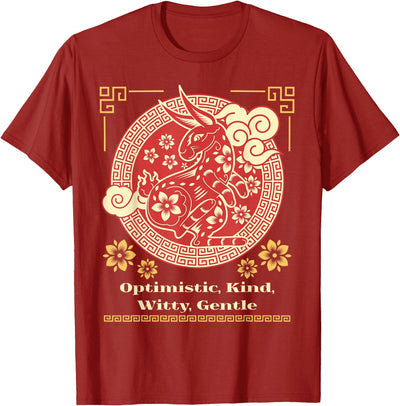 Chinese Paper-Cut Rabbit Personality T-Shirt