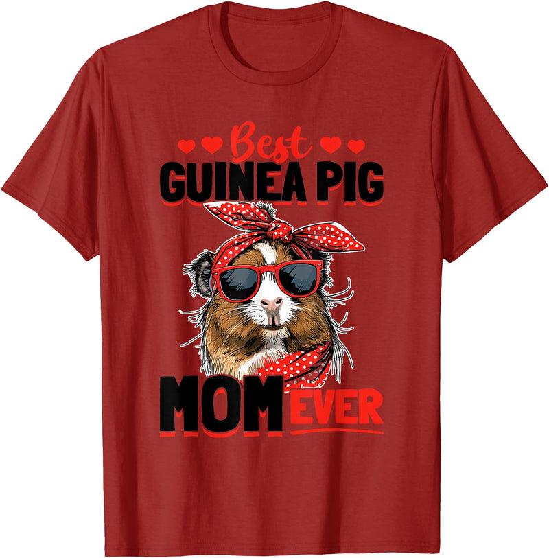 Funny Guinea Pig Pet Lover Rodent Lover Graphics Funny Guinea Pig Pet Lover Rodent Animal Best Guinea Pig Mom T-Shirt - Cranberry Red