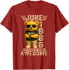 June 1986 40th Birthday Gifts for Men Women 40 Year Old June 1986 Teddy Bear 40th Birthday Men Women T-Shirt - Cranberry Red