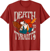 Death to Tyrants Retro Rabbit Meme T-Shirt in Cranberry Red
