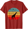 Giraffe Safari Animal Giraffe Retro Vintage Sunset African Animals T-Shirt - Cranberry Red