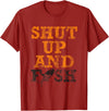 Green Cow Land Shut Up And Fish Distressed apparel T-Shirt - Cranberry Red