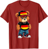German Teddy Bear Breakdance Rapper German Flag Teddy Bear Germany Hip Hop T-Shirt - Cranberry Red
