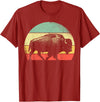 Bison Lover Gifts Wildlife I Bison Natural Reserve Vintage Buffalo Graphic Crew Neck Short Sleeve Regular Fit T-Shirt -