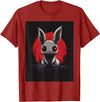 Bunny Anime Goth Scary Men Women Creepy Gothic Anime Rabbit T-Shirt in Cranberry Red