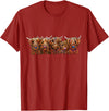 SHiRLeY MacARTHuR SCoTTISH HiGHLaND CoWS ' The HaiRY BuNCH oF Coos ' T-Shirt T-Shirt - Cranberry Red