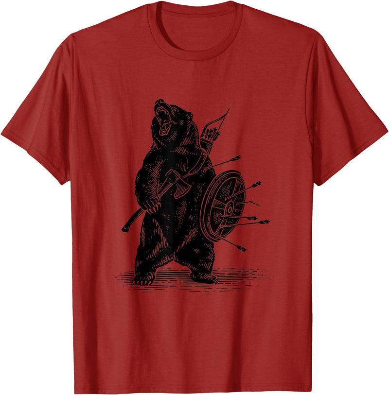Amazing T shirt Viking Bear T-Shirt Polar Bear T-Shirt T-Shirt - Cranberry Red