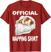 Official Sleep Pajamas Nightgown Sleepwear Co. Guinea Pig Official Napping shirt Pajamas Nightgown T-Shirt - Cranberry Red