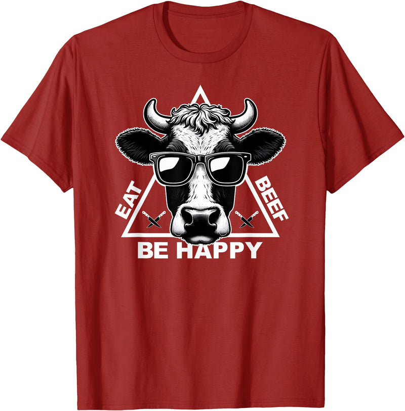 InkfulMerch Meat Lover Carnivore Diet Cow Steak Eat Beef Carnivore T-Shirt - Cranberry Red