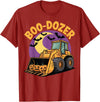 Bulldozer Halloween Costume Toddler Spooky Ghost Boo-Dozer Halloween Kids Bulldozer T-Shirt - Cranberry Red