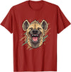 Laughing Hyena Cartoon Wild Safari Animal Hyena Laughing Face Funny Animal Safari Vibes T-Shirt - Cranberry Red