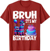 Llama Lover Gift Co. Bruh Its My Birthday Llama Pinata T-Shirt - Cranberry Red