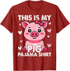 Pig Lover Gift Co. My Pig Pajama Women Pig Pjs Cute Pig Stuff Farmer Girl T-Shirt - Cranberry Red