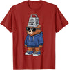 InGENIUS Bear Lover Shirts & Gifts Funny Bear with Cheese Grater Hat Sunglasses Bear Lover Boys T-Shirt - Cranberry Red