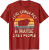 Guinea Pig Wheek Squad I Like Guinea Pigs and Maybe 3 People Guinea Pig Retro Men T-Shirt - Cranberry Red