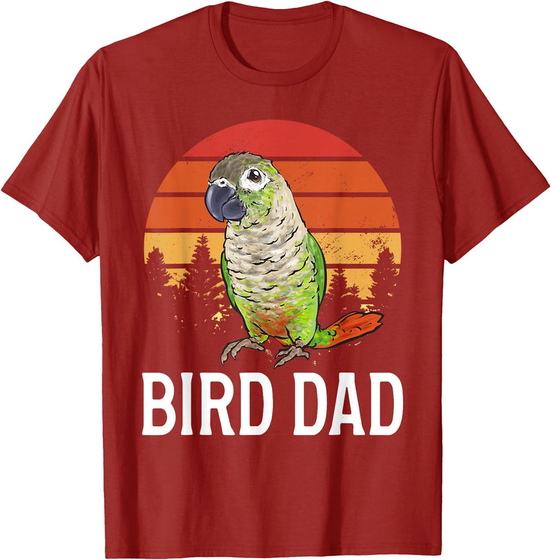 Green Cheek Conure Shirt & Green Cheek Conure Gift Green Cheek Conure Parrot Bird Dad T-Shirt - Cranberry Red