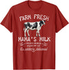 New Mommy Breastfeeding HumorDesigns for Women Funny Breastfeeding Mama's Milk Cow Farm Lacatation New Mom T-Shirt -