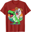 English Bulldog Funny Dinosaur Kids Mom Gift Tees Funny English Bulldog Riding Cute T-Rex Dinosaur Dog Mom T-Shirt -