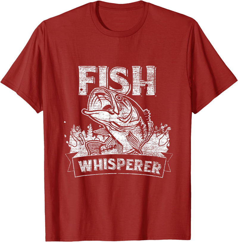 Fish T-Shirts Aquarium Animal Tank Tops Fish Whisperer T-Shirt - Cranberry Red