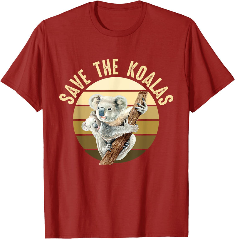 Save the wildlife of Australia Save the Koalas Koala Koala Bear Australia Rescue Protect T-Shirt - Cranberry Red
