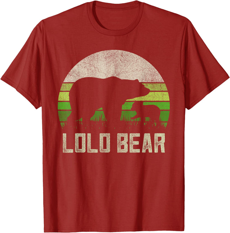 Lolo Bear Gifts & Shirts From Grandchildren Funny Filipino Grandpa Shirts From Grandkids, Cub Lolo Bear T-Shirt - Cranberry Red