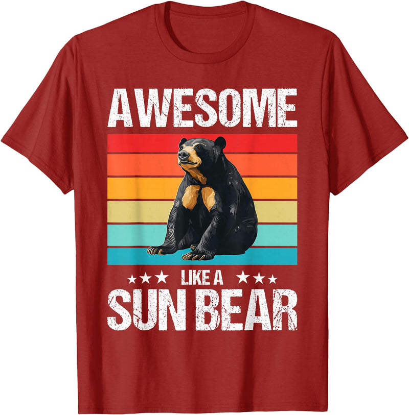Sun Bears Sun Bear Lovers Shop Awesome like a Sun Bear. Sun Bears Sun Bear T-Shirt - Cranberry Red