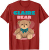 TheNiftyStitches CLAIRE Bear T-Shirt - Women's Black Cartoon Bear T-Shirt - Small - Short Sleeve - Classic Fit - All Seasons - Cranberry Red
