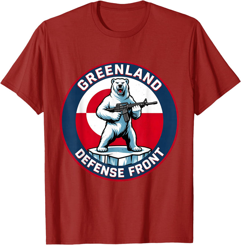 Greenland Lover Stuff Greenland Defense Front Polar Bear Greenland is not for Sale T-Shirt - Cranberry Red