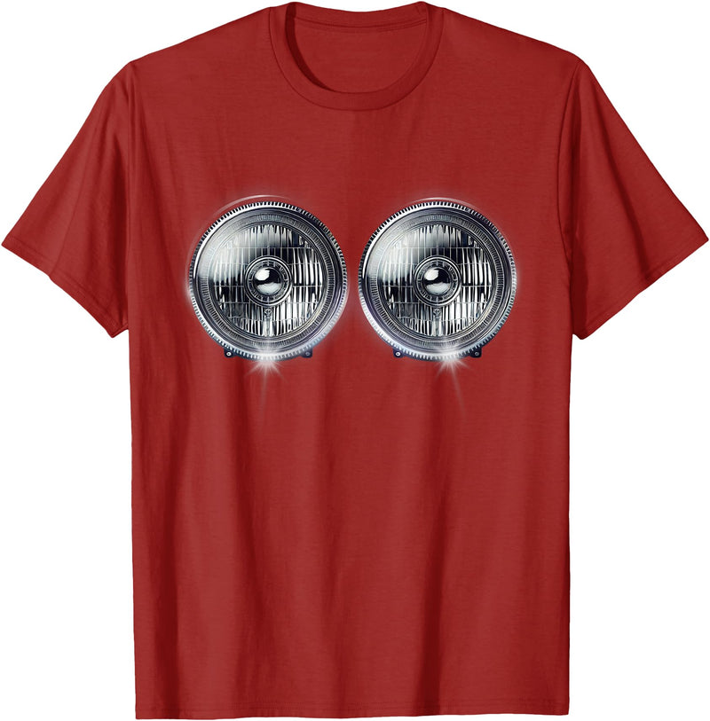 Halloween Shop Headlights Funny Costume Tee Halloween T-Shirt - Cranberry Red