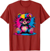 Magical and Funny Bear lover Gifts Colorful Teddy Bear with Sunglasses T-Shirt - Cranberry Red