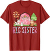 Pink Farm Cow Gender Reveal Party Big Sister Pink Farm Animal Birthday Kids Matching Family T-Shirt - Cranberry Red