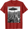 Rabbit Selfie with Alien UFO Funny Rabbit Lover Men Women T-Shirt in Cranberry Red