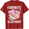 Piggy Lover Gift Co. Favorite Sleep, Napping Pig, Piglet & Piggy Pajama T-Shirt - Cranberry Red