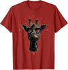 Safari Animal Art Giraffe with Sunglasses Graphic Safari Giraffe Animal Lover T-Shirt - Cranberry Red