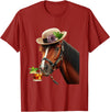 Funny Horse Derby Shirt Vintage Retro Apparel Funny Horse Derby Party T-Shirt - Cranberry Red