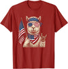 Alpaca 4th of July Men Women Alpaca 4th of July American Flag Patriotic Llama Lover T-Shirt - Cranberry Red