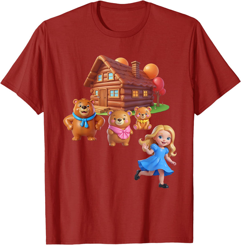 Storybook & Fairytale World Book Day Costumes Goldilocks and the Three Bears Costume for Women, Men, Kids T-Shirt - Cranberry Red