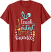 Easter Teacher Bunny Ears Basket Eggs Rabbit Happy Easter T-Shirt in Cranberry Red