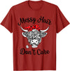 Highland Cow Cattle Bandana Messy Hair Women Girls Scottish Highland Cow Cattle Bandana Messy Hair Don't Care T-Shirt -