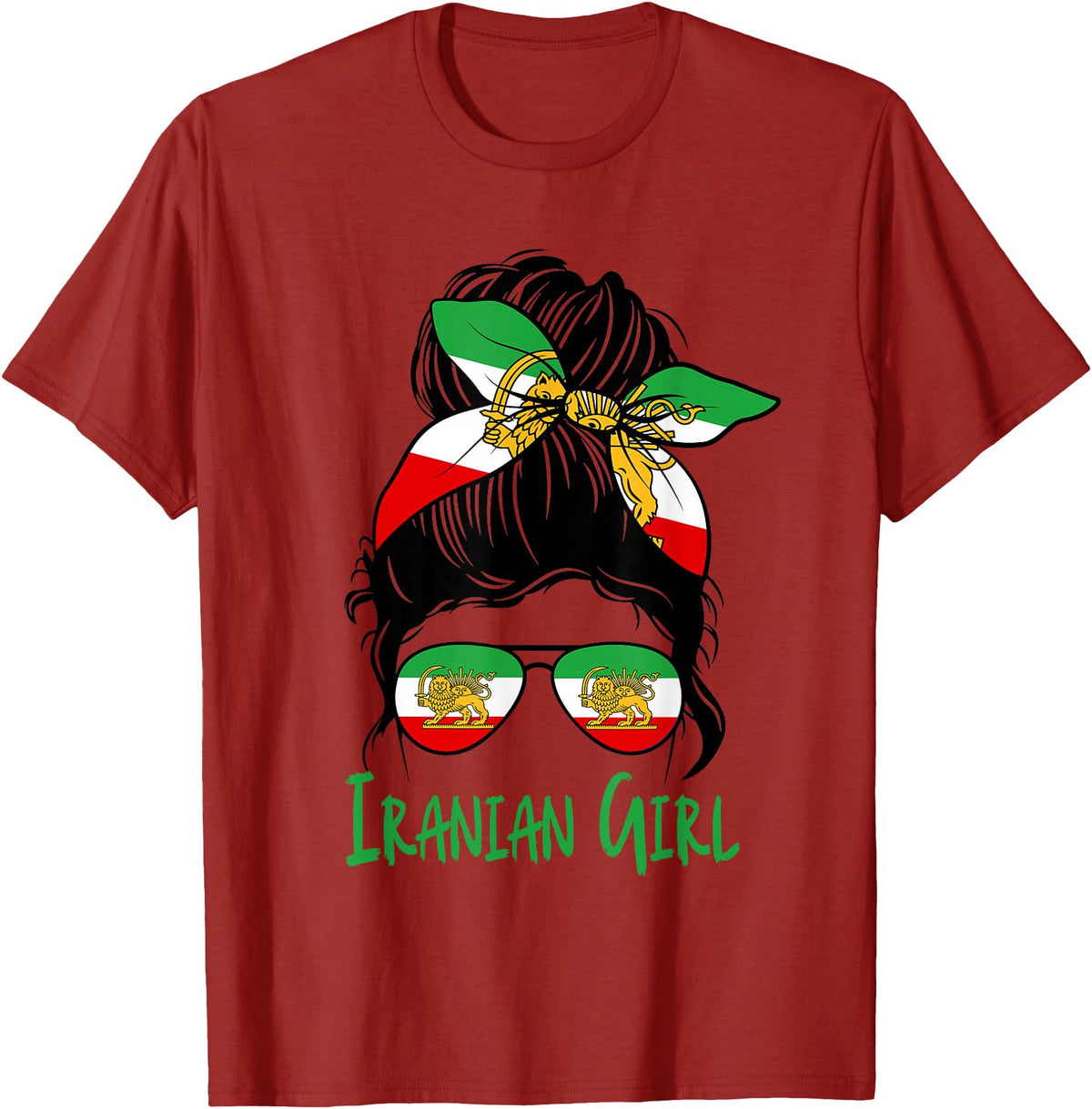 Iran For Women Iranian For Girl Flag Lion Persian T-Shirt - Cranberry Red