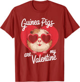 Funny Guinea Pig Lover Apparel for Kids Women Guinea Pigs Are My Valentine Cute Rodent Valentines Day T-Shirt - Cranberry Red