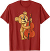 Teddy Bear Playing Cello T-Shirt - Cranberry Red