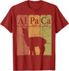 Alpaca Llama Periodic Chemistry Elements Retro Alpaca Periodic Table Elements Llama Alpaca Vintage T-Shirt - Cranberry Red