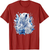 Arctic Polar Bear Crystal Flowers Nature Majestic Arctic Polar Bear with Ice Flowers Fantasy T-Shirt - Cranberry Red