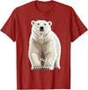 Polar bear for Men Women Design byMH Polar Bear T-Shirt - Cranberry Red